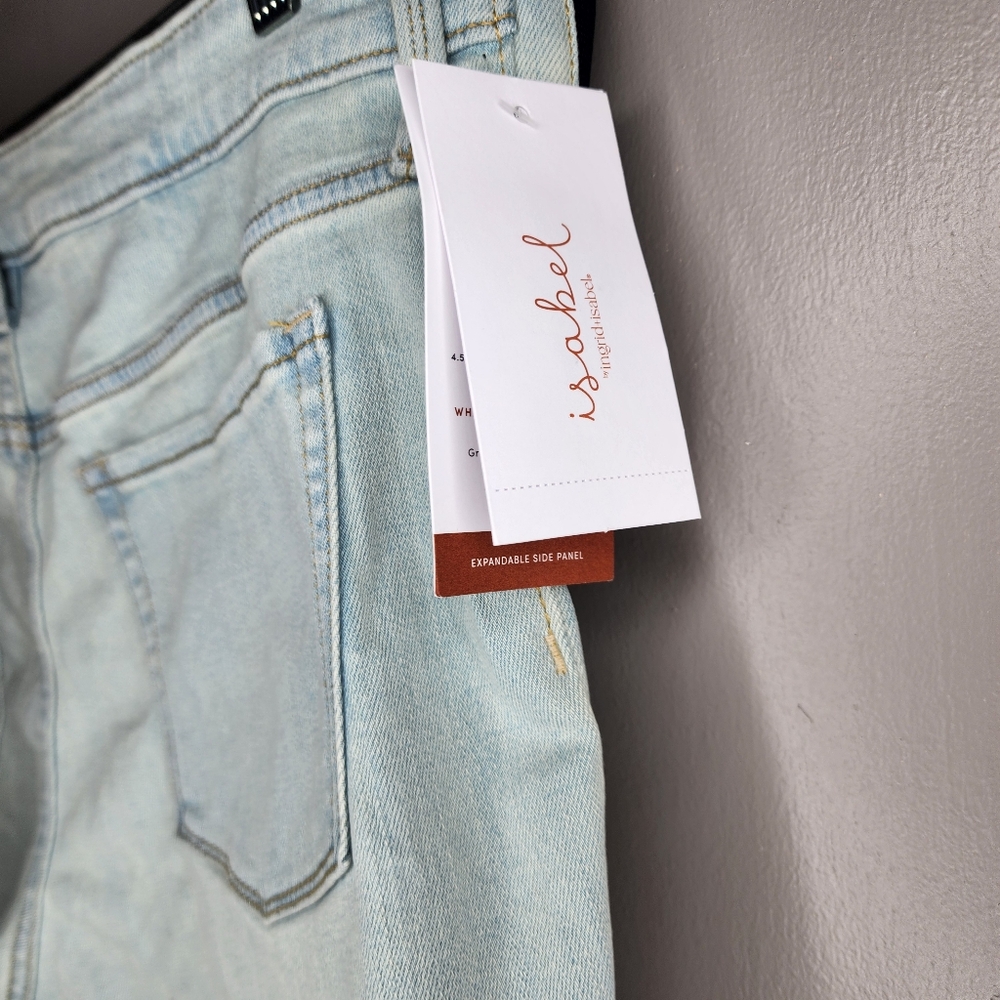 ISABEL MATERNITY By Ingrid & Isabel Under Belly Blue Jean Shorts. Size: 14. NWT - Picture 5 of 13